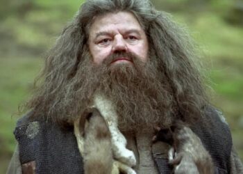 Robbie Coltrane en su papel de Hagrid en Harry Potter.