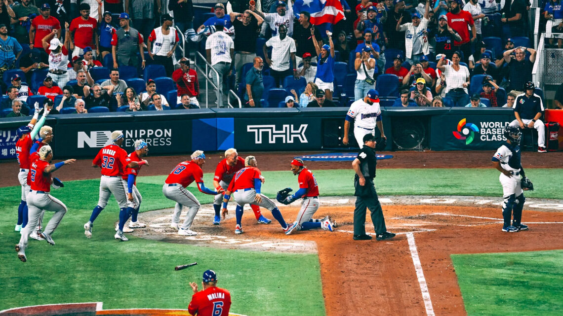 MIAMI, FL - MARCH 15: during Game 10 of Pool D between Team Puerto Rico and Team Dominican Republic at loanDepot Park on Wednesday, March 15, 2023 in Miami, Florida. (Photo by Sam Robles/WBCI/MLB Photos via Getty Images)